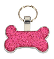 R5567 Bone Pink Glitter Pet Tag - Engravable & Gifts/Pet Tags