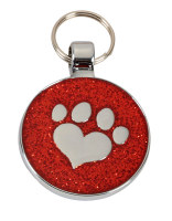 R5592 Heart Paw Print pet tag - Engravable & Gifts/Pet Tags