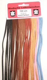 Kip Laces Suede Leather 120cm (card 10 pair) assorted colours