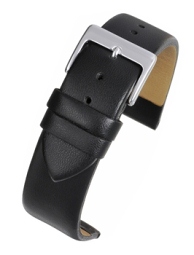 WX100 Watch Straps Calf Leather Black Extra Long (Single)
