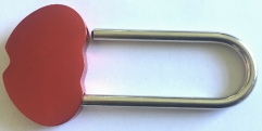 Engravable Heart Padlock Red