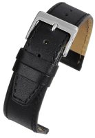 W100S Black Calf Leather Stitched Watch Strap Matt Finish - Watch Straps/Main Range