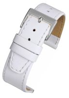 W104S White Calf Leather Stitched Watch Strap Matt Finish - Watch Straps/Main Range