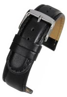 W100P Black Padded Calf Leather Watch Strap