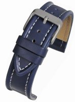 W939 Royal Blue with White Stitch Leather Watch Straps