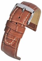 WH601 Tan Super Croc Grain Leather Watch Strap with Nubuck Lining