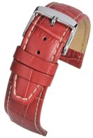 WH607 Red Super Croc Grain Leather Watch Strap with Nubuck Lining - Watch Straps/Main Range
