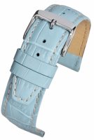 WH611 Light Blue Super Croc Grain Leather Watch Strap with Nubuck Lining