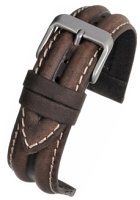 WR916 Brown Double Ridge Profile Water Resistant Watch Strap