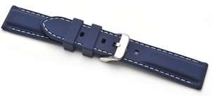 8203 Blue Silicone with White Stitch Divers Watch Strap - Watch Straps/Rubber & Silicone
