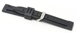 8001 Black Silicone Divers Watch Strap - Watch Straps/Rubber & Silicone