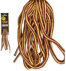 Worksite Laces 90cm Brown/Gold Cord (12 pair) - Shoe Care Products/Shoe String Laces