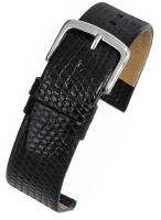 W400 Black Lizard Grain Leather Watch Strap - Watch Straps/Main Range