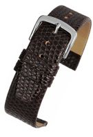 W401 Brown Lizard Grain Leather Watch Strap
