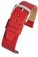W407 Red Lizard Grain Leather Watch Strap