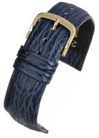 W152 Padded Shark Grain Dark Blue Leather Watch Strap
