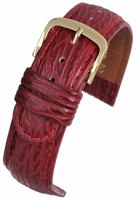 W153 Padded Shark Grain Red Leather Watch Strap - Watch Straps/Main Range