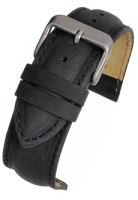 W971 Black Suede Padded Leather Watch Strap