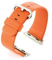 APL-ORG Leather Strap to fit Apple Smart Watch Orange