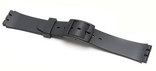 SW-10G Mens 17mm Black Plastic Watch Strap