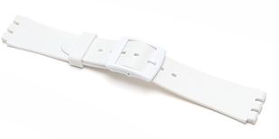 SW-11G Mens 17mm White Plastic Watch Strap - Watch Straps/Rubber & Silicone