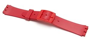 SW-13G Mens 17mm Red Plastic Watch Strap - Watch Straps/Rubber & Silicone