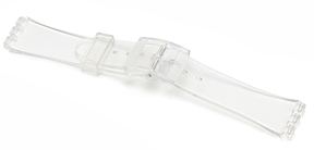 SW-14G Mens 17mm Clear Plastic Watch Strap - Watch Straps/Rubber & Silicone