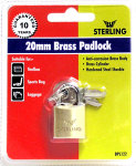 BPL122 20mm Brass Padlock Keyed Alike KA11 - Locks & Security Products/Padlocks & Hasps