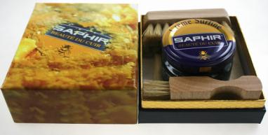 Saphir Wax Box (Gift Box) and Contents (S2970005KIT) 11cm x 10cm x 6cm - SAPHIR Shoe Care/Smooth Leather