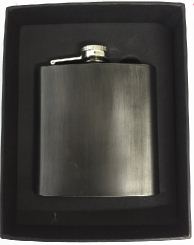 X57021 Hip Flask Laser Ready Brushed Antique Copper 6oz - Engravable & Gifts/Flasks