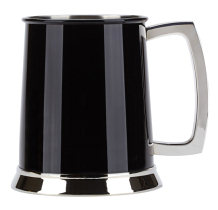 R8012 Black Polished Stainless Steel Tankard 1 pint - Engravable & Gifts/Tankards