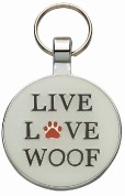 R5598 Pet Tag Live Love Woof - Engravable & Gifts/Pet Tags