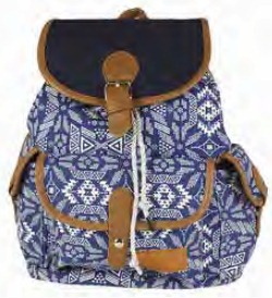 2608 Boho Canvas Backpack 1 Frnt & 2 Side Pocket - Leather Goods & Bags/Holdalls & Bags