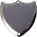 RSH-00010/27 Record Shield Aluminium Bevelled with 2 holes 27 x 26mm - Engravable & Gifts/Engraving Plates
