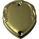 RSH-00030 Gilt Record Shield Bevelled 40 x 30mm with 2 holes - Engravable & Gifts/Engraving Plates