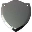 RSH-00050 Record Shield 40 x 34mm Aluminium with 3 holes - Engravable & Gifts/Engraving Plates