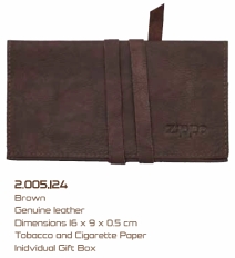 Zippo 2005124 LEATHER BI-FOLD TOBACCO POUCH (16 x 9 x 0.5cm) - Zippo/Zippo Leather Goods