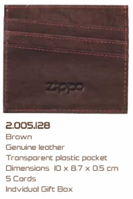 Zippo 2005128 LEATHER CREDIT CARD HOLDER (10 x 8.7 x 0.5cm)LEATHER, CREDIT CARD HOLDER (10 x 8.7 x 0.5cm)