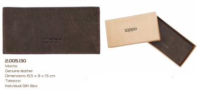 Zippo 2005130 LEATHER TRI-FOLD TOBACCO POUCH mocca (15.5 x 8 x 1.5cm) - Zippo/Zippo Leather Goods