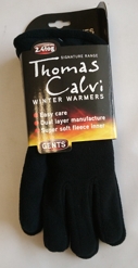 TWW07 Thomas Calvi Winter Warmer Mens Gloves Black - Leather Goods & Bags/Gloves & Socks