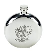 637FL Flask Welsh Dragon Pewter - Engravable & Gifts/Flasks