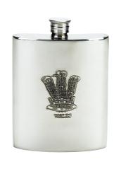 640FL Flask Welsh Feathers Pewter