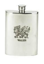 641FL Flask Welsh Dragon Pewter - Engravable & Gifts/Flasks
