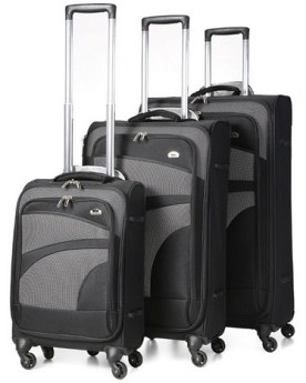 AERO9925 Paris 4 Wheel 3 Piece Trolley Case Set 2126 29 - Leather Goods & Bags/Luggage