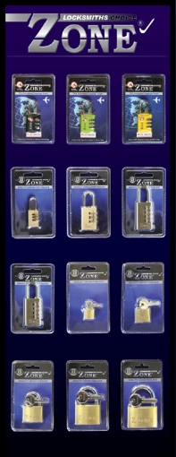 ....ZBD02 Zone Padlock Board 12 x 32 ( includes 32 padlock) - Locks & Security Products/Padlocks & Hasps