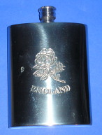827FL Flask England Rose Pewter - Engravable & Gifts/Flasks