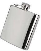 R8996 Plain Hip Flask 6oz Stainless Steel in Presentation Box