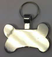 R5522 Silver Bone Chrome Plated 35mm wide Pet Tags