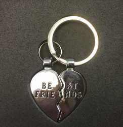 R7741 Heart Best Friends Pet Tag & Key Ring Set - Engravable & Gifts/Pet Tags