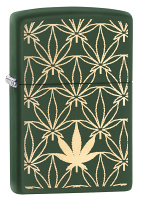 Zippo 29589 CANNABIS LASER ENGRAVED ALL OVER LEAF PATTERN